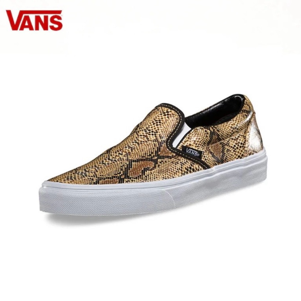 Vans Leather/Snake Pattern Slip-Ons